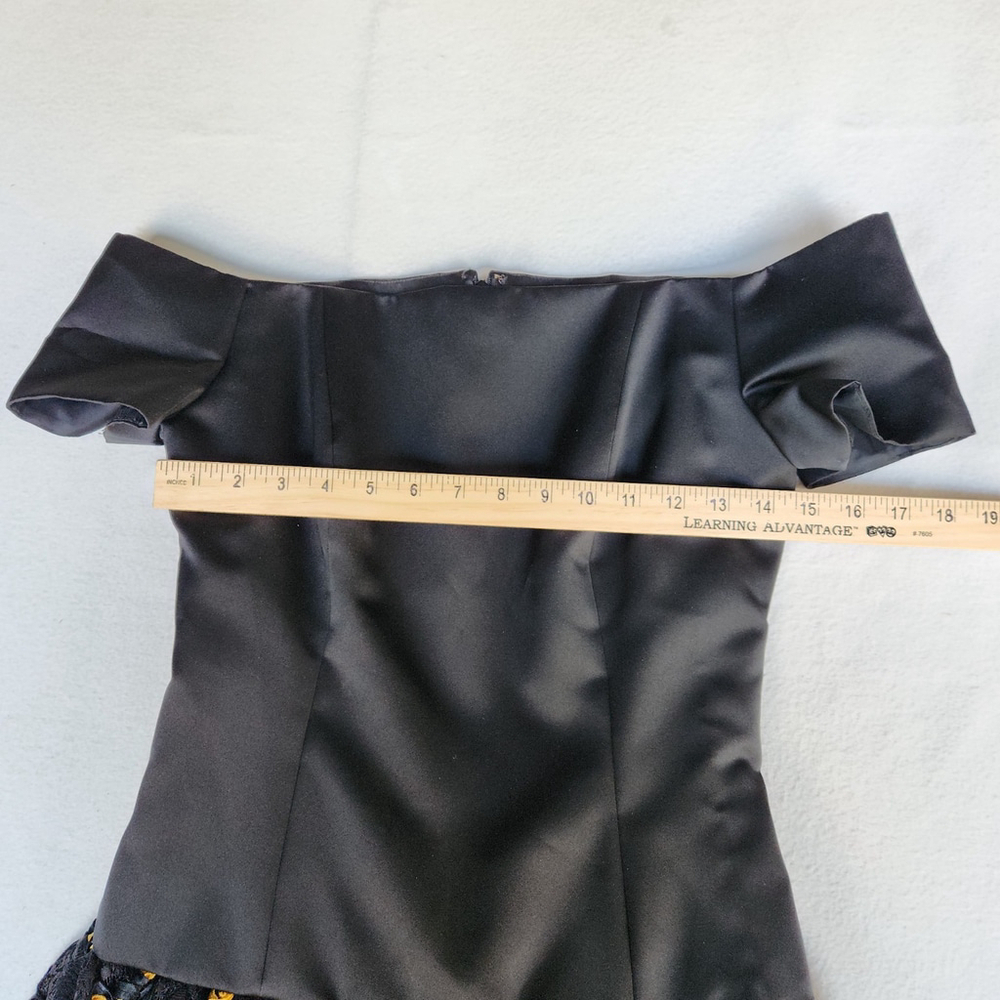 Scaasi Nights Vintage 80s Off Shoulder Dress Size 4 MET Cocktail Designer - Picture 5 of 10